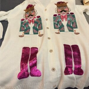 Queen of Sparkles White Nutcracker Cardigan